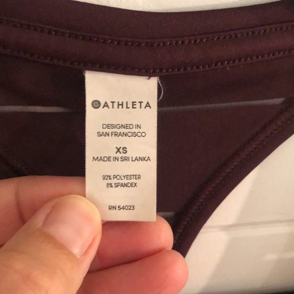 Athleta burgundy striped racerback work out top - Picture 5 of 10